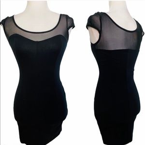Heart Sheer Black Cocktail Dress